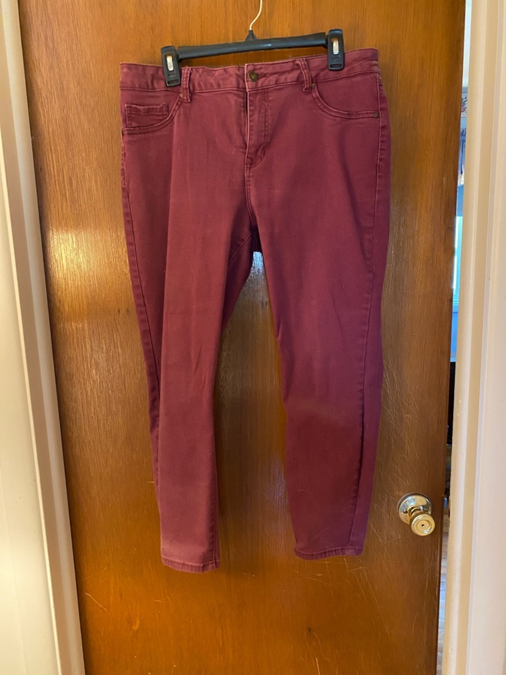 3/$15. d. jeans Women's Straight Leg Jeans in Burgundy